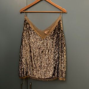 Silver/Blue sequin top